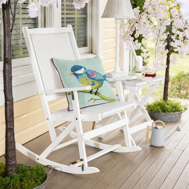Latitude Run® Carberg Outdoor Rocking Solid Wood Chair with Latitude Run® Carberg Outdoor Rocking Solid Wood Chair with